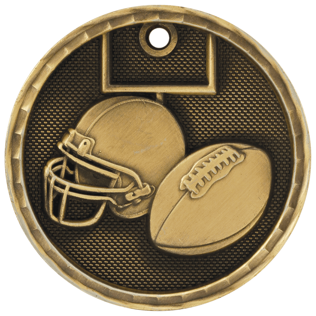 Football 3-D Medal-Gold