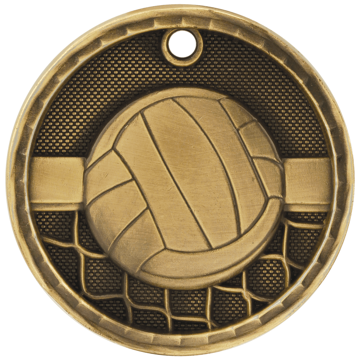 Volleyball 3-D Medal-Gold