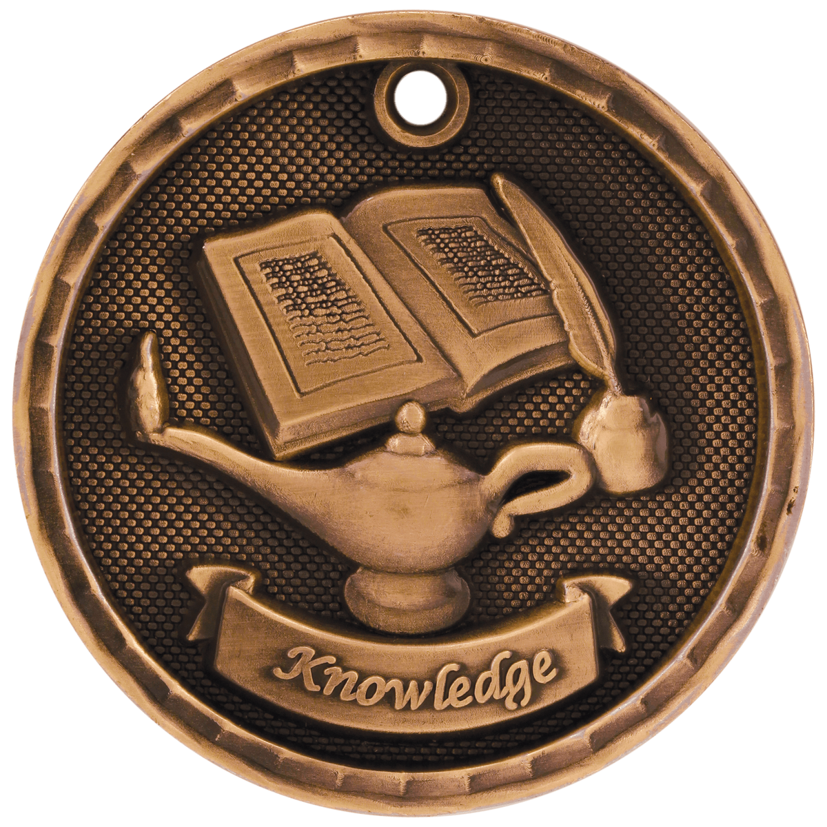 Lamp of Knowledge 3-D Medal-Bronze