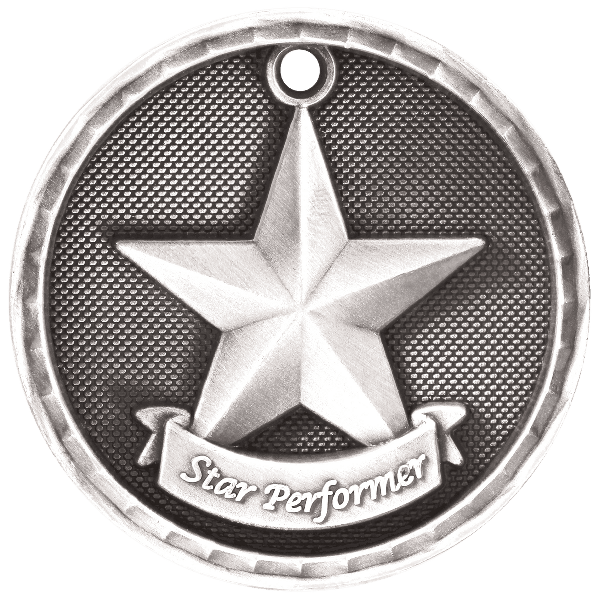 Star Performer 3-D Medal-Silver