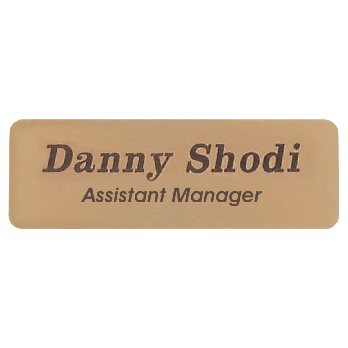 Satin Gold Brass Rectangle Name Badge