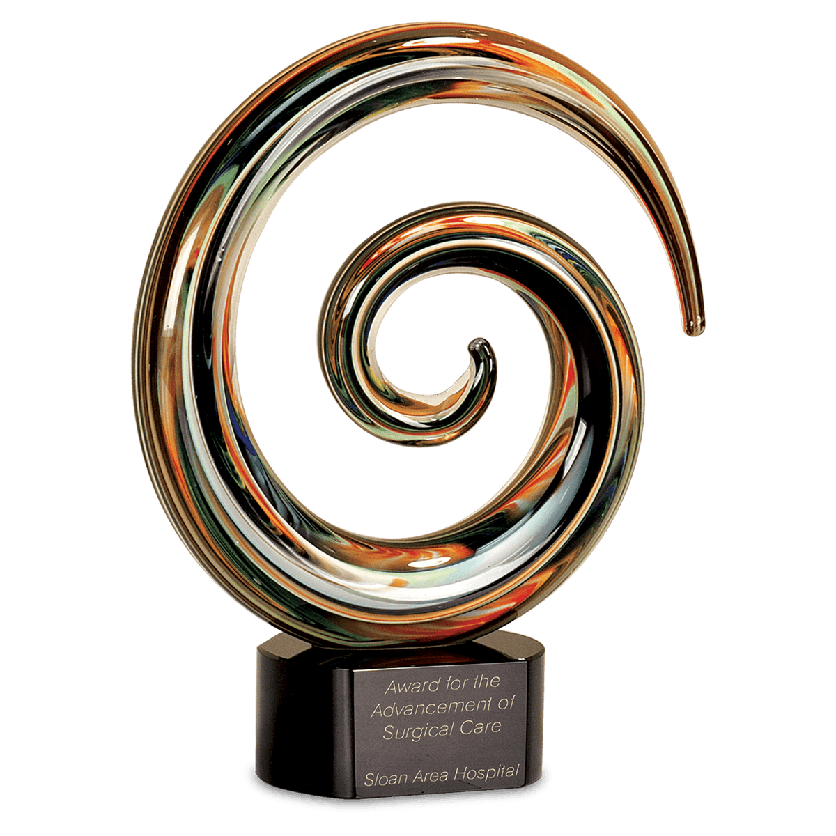 Colored Spiral Art Glass