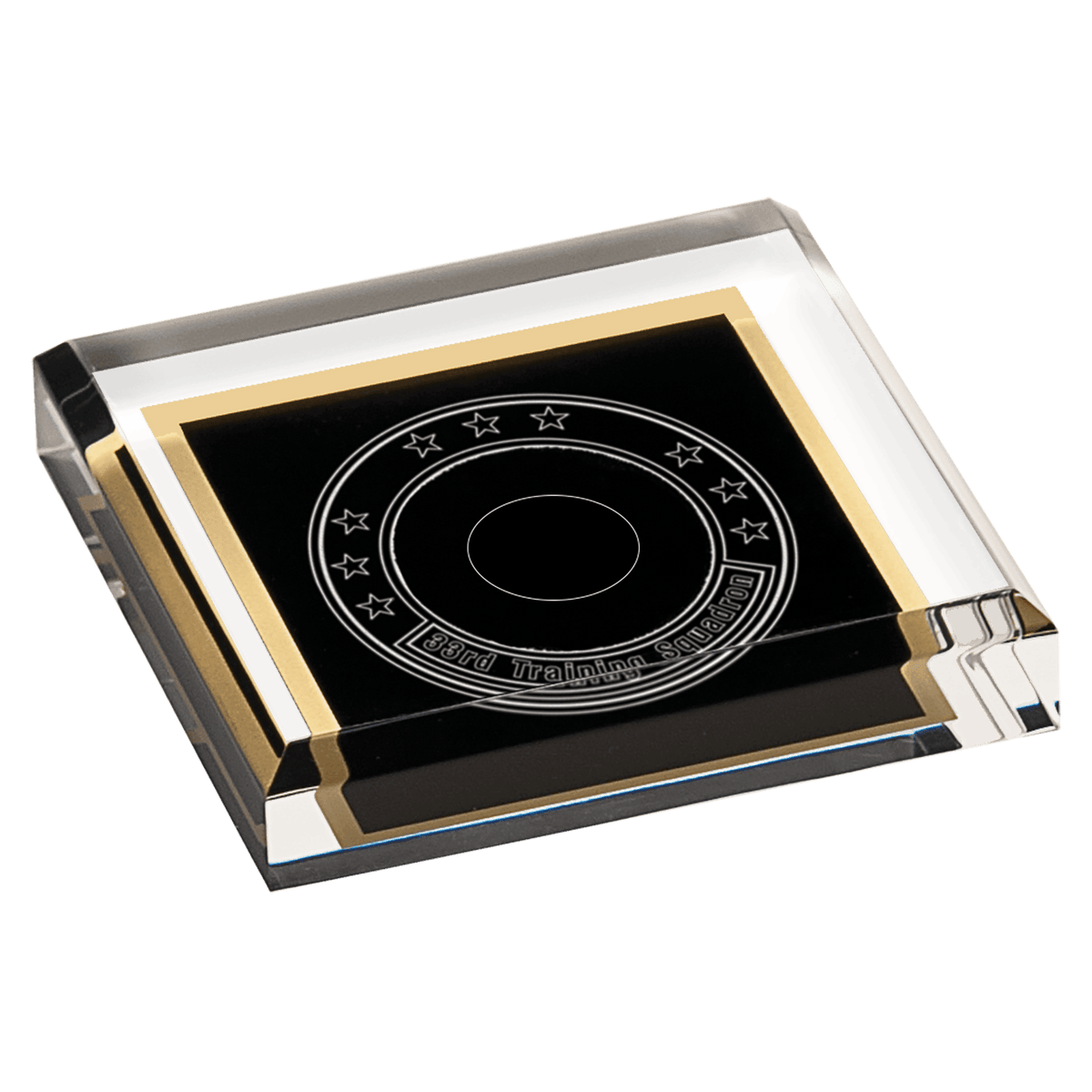 Solid Black Acrylic Paperweight