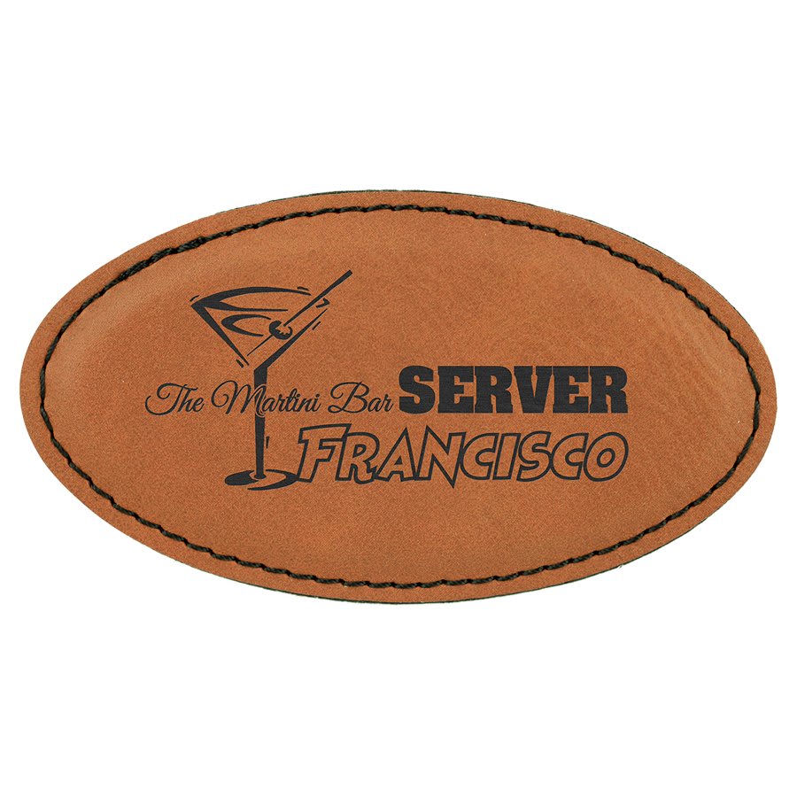 Rawhide 3 1/4" x 1 3/4" Leatherette Oval Badge with Magnet