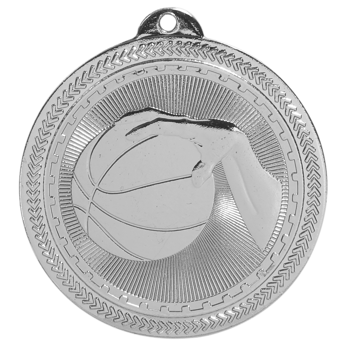 Basketball BriteLazer Medal-Silver