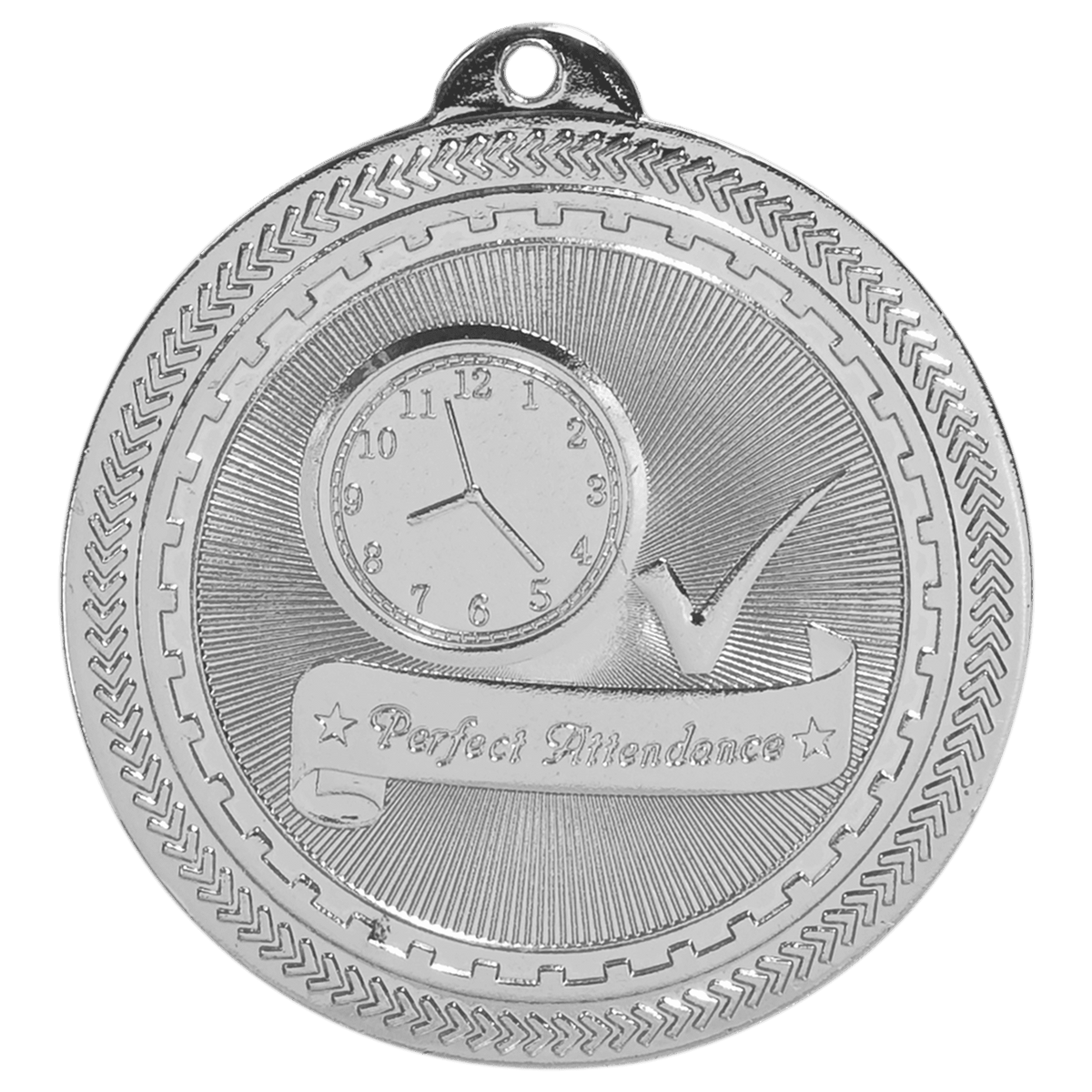 Perfect Attendance BriteLazer Medal-Silver