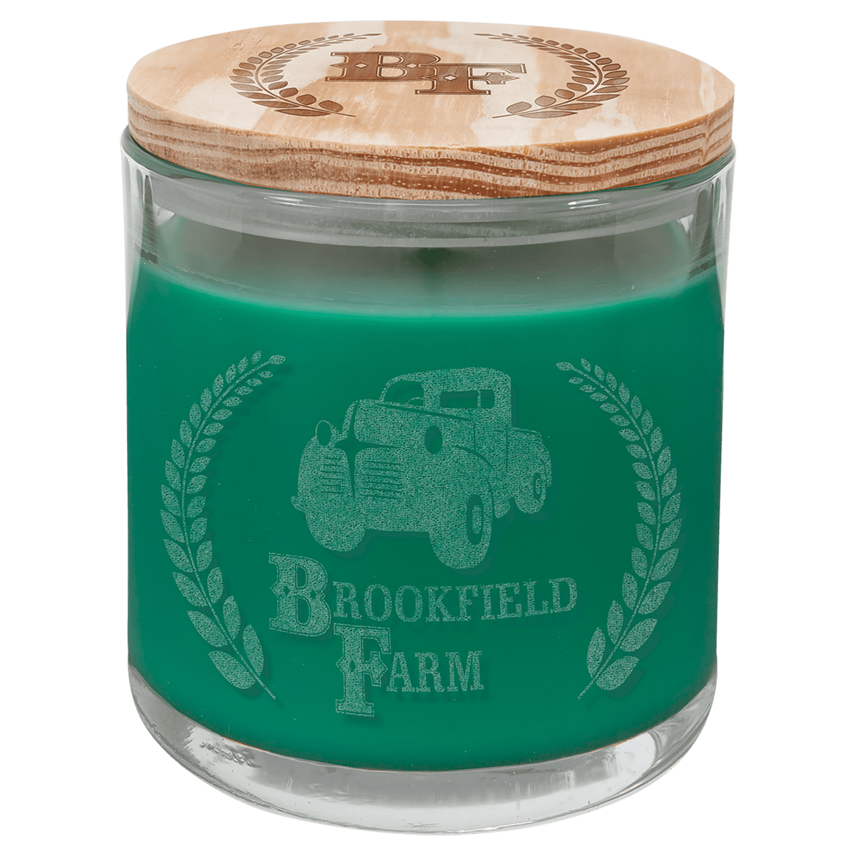 Pine Candle in a Glass Holder with Wood Lid