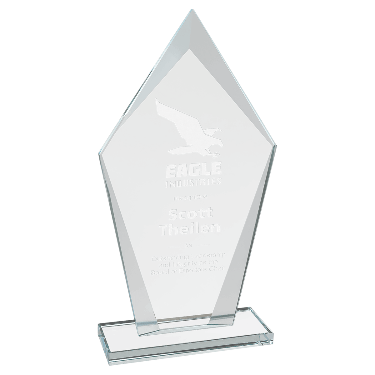Large Diamond Clear Glass Award