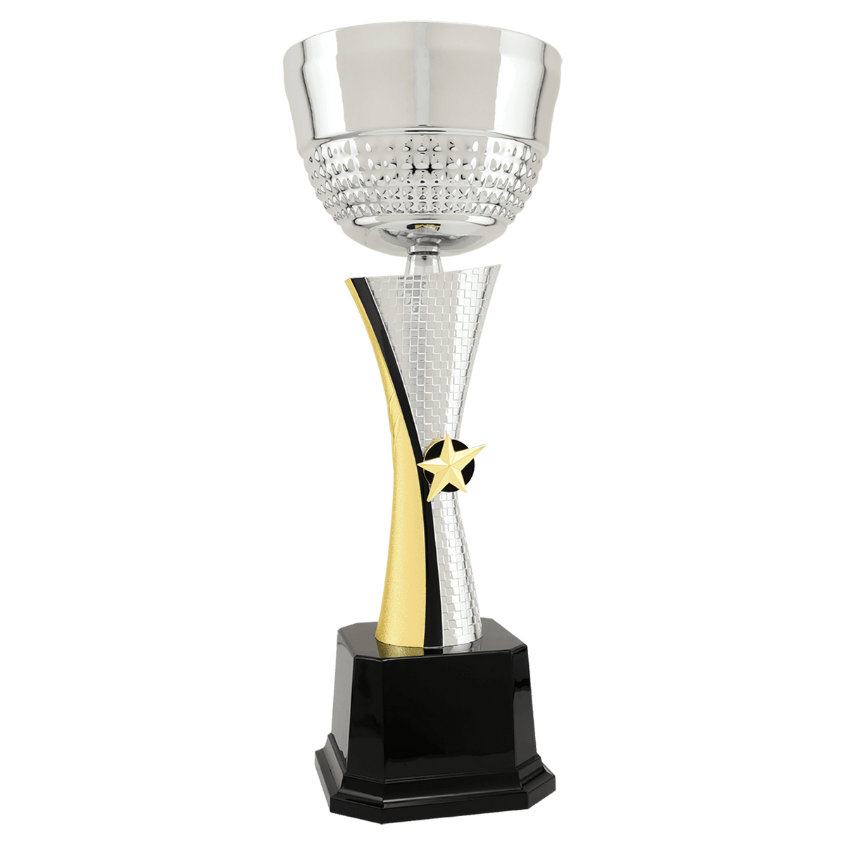 Silver/Gold Textured Metal Cup-16 1/2"