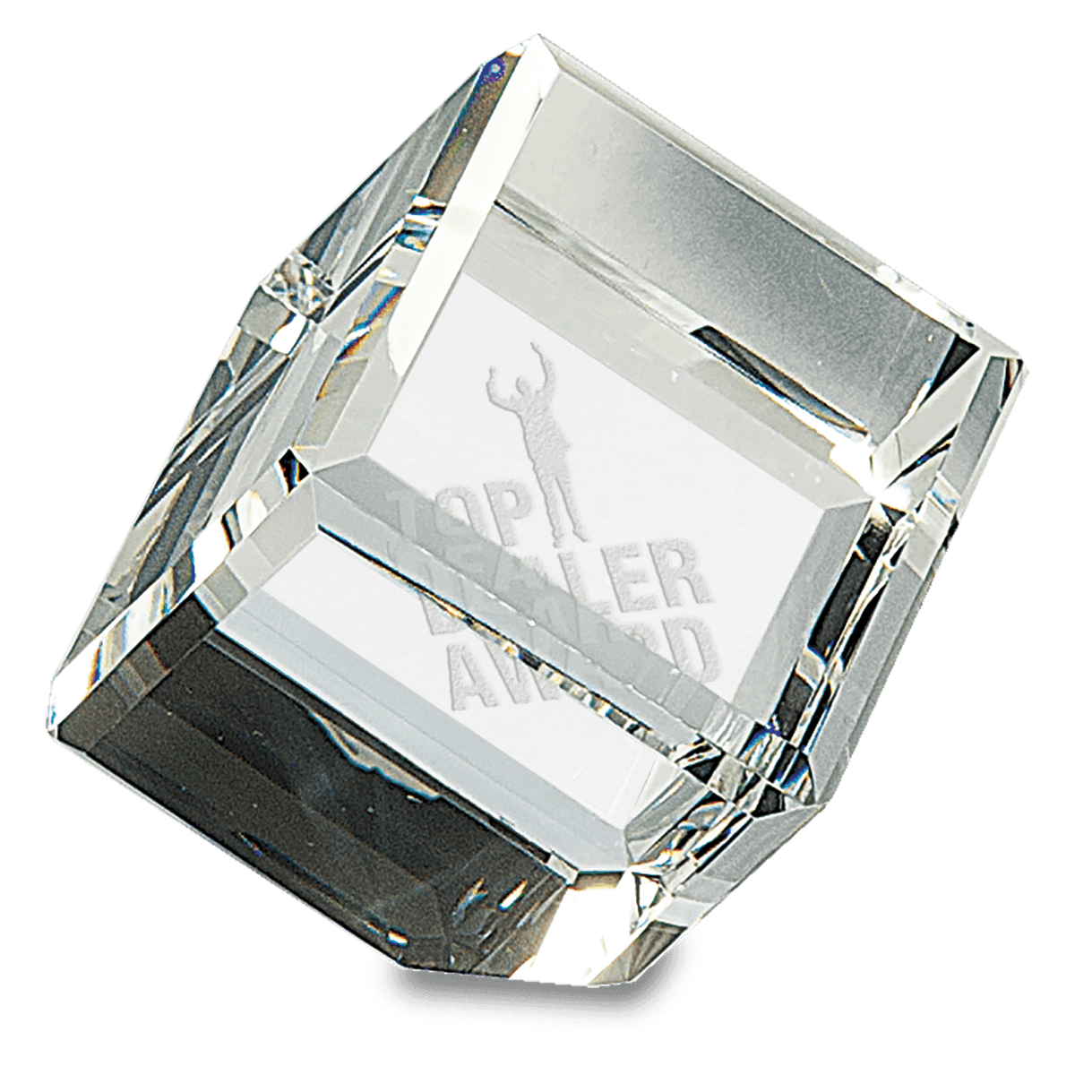 3 1/2" Crystal Cube Paperweight