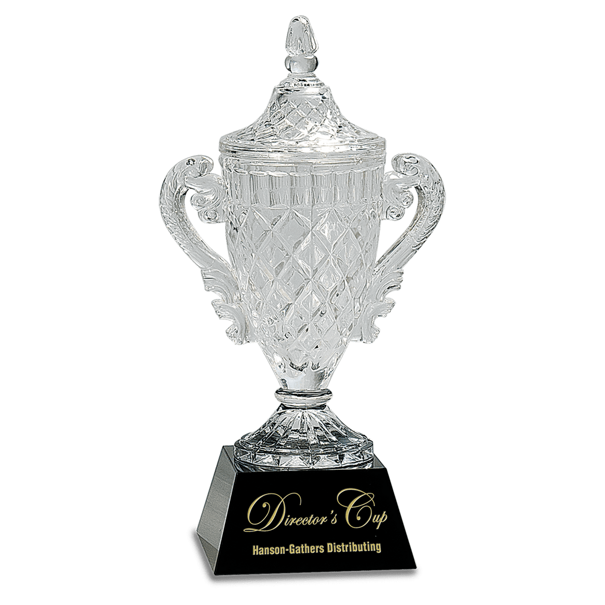 12 3/4" Crystal Cup on a Black Crystal Base
