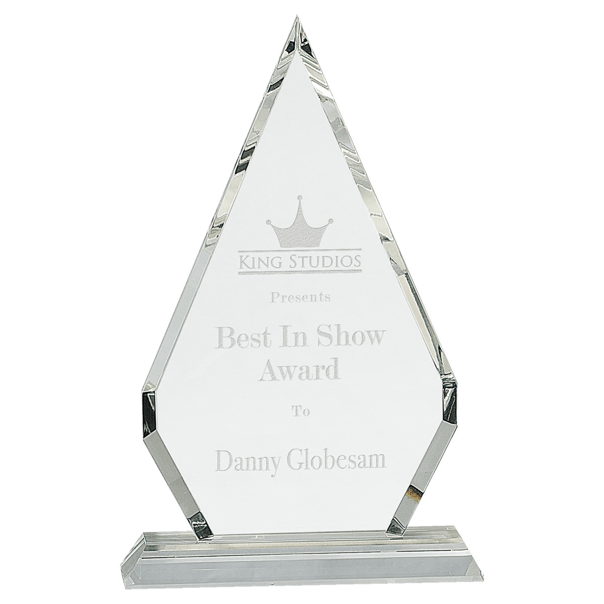 10 3/4" Crystal Diamond on a Clear Crystal Base