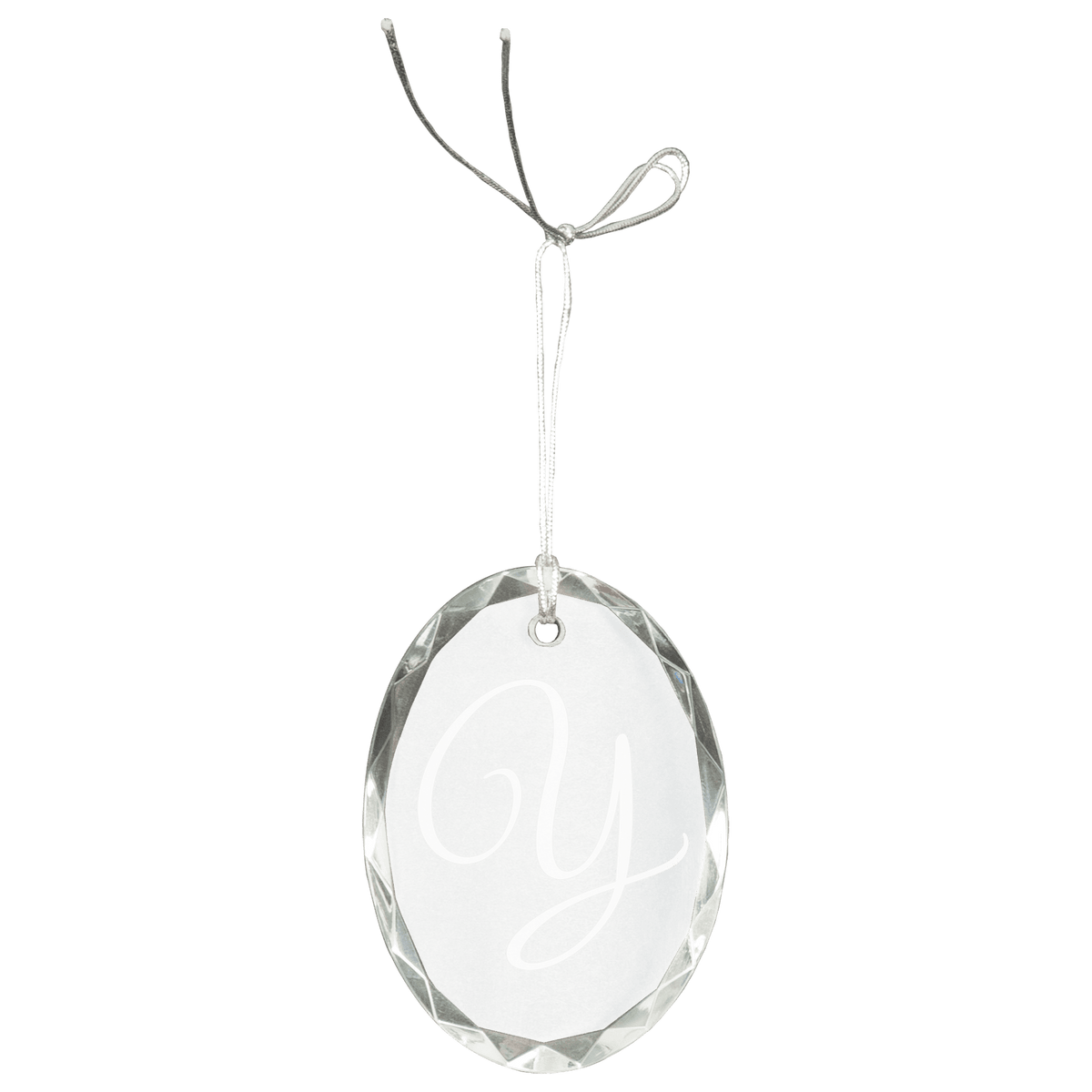Crystal Faceted Oval Ornament