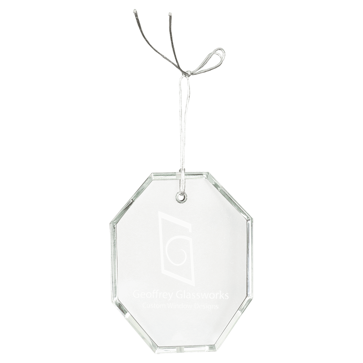 Crystal Faceted Octagon Ornament