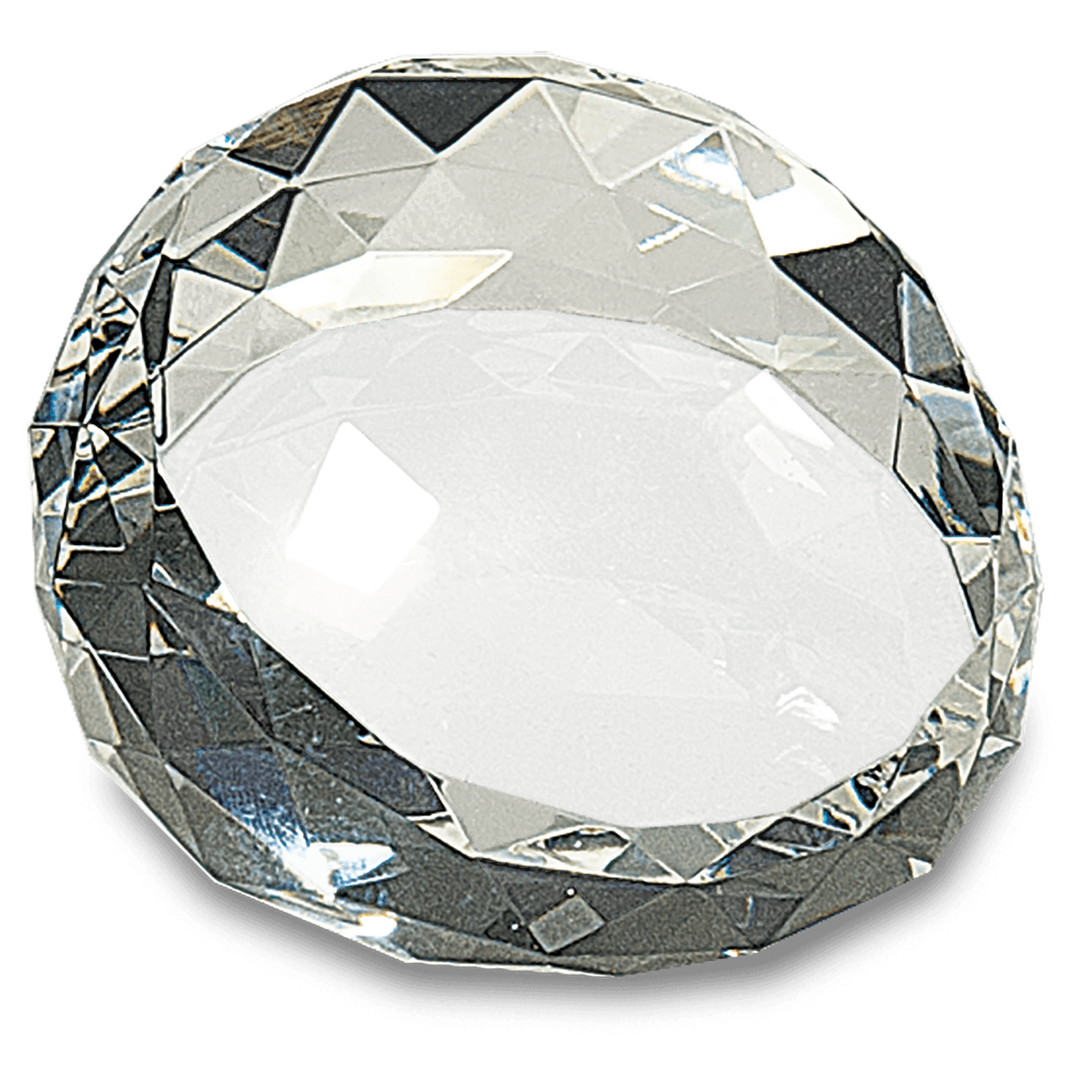 2 1/2" Crystal Round Faceted Paperweight