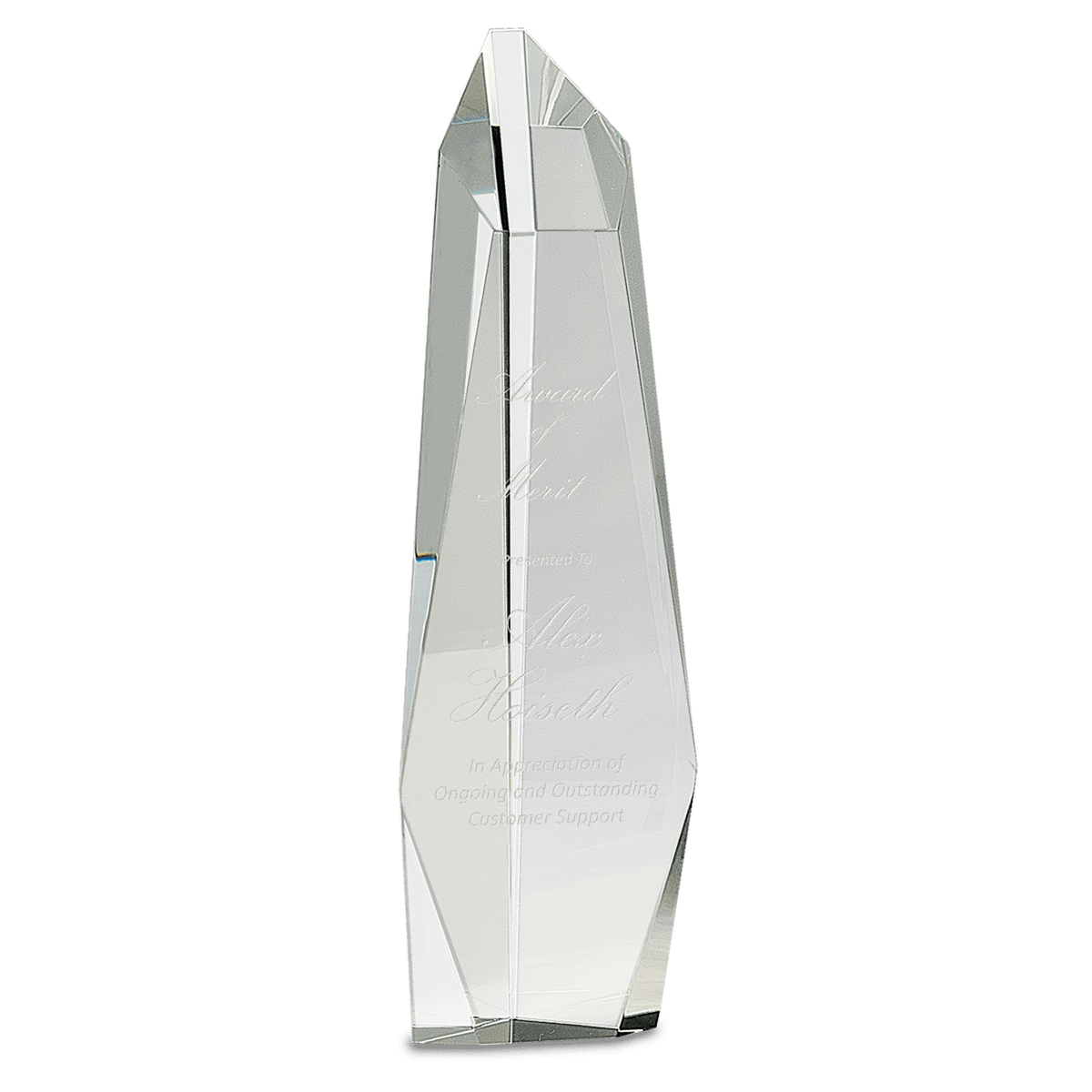 12" Crystal Facet Slant-Top Tower