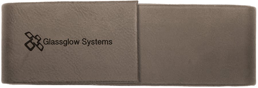 Gray Leatherette Double Pen Case