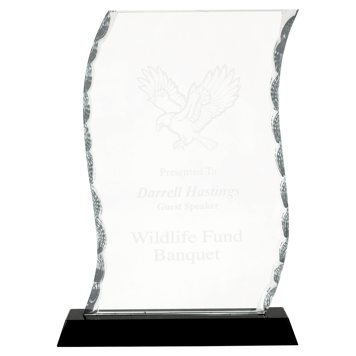 8 1/4" Scroll Facet Glass on a Black Crystal Base