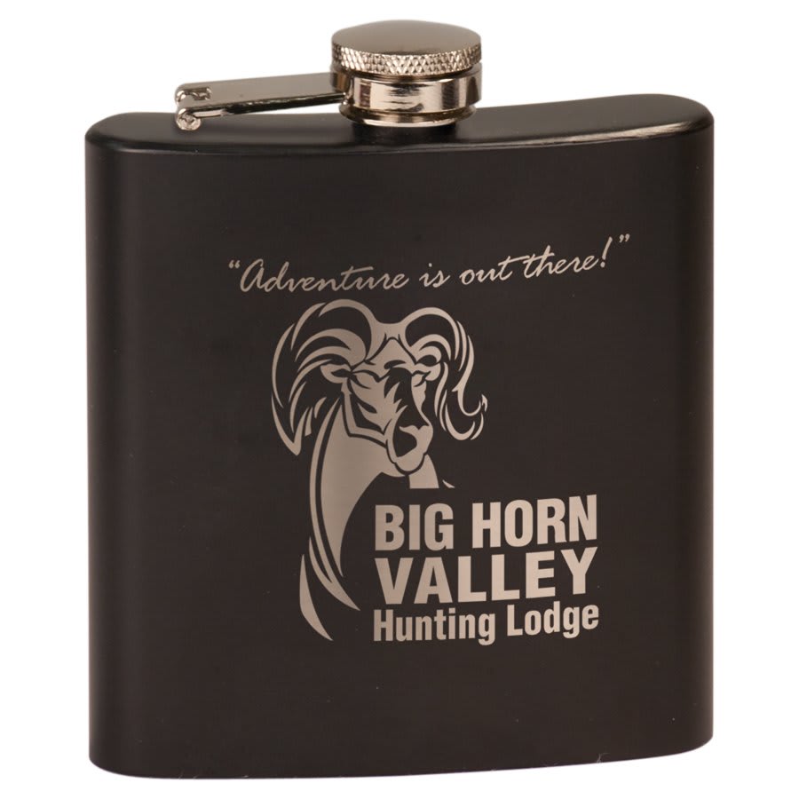 Matte Black Stainless Steel 6 oz. Flask