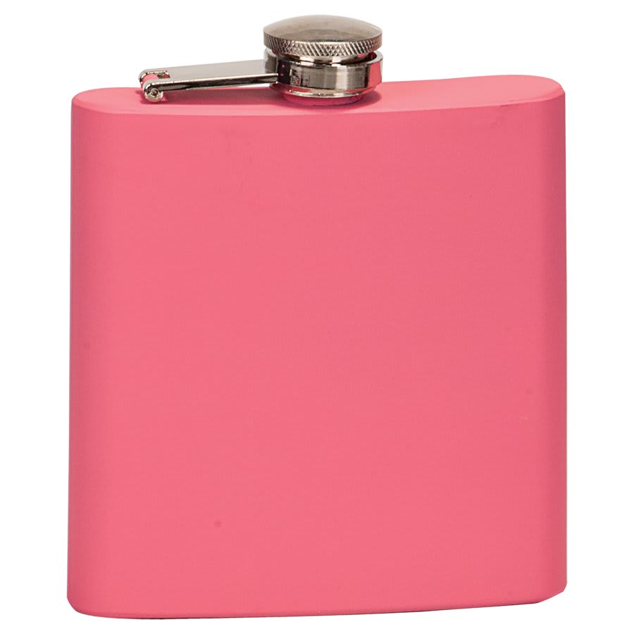 6 oz. Matte Pink Stainless Steel Flask
