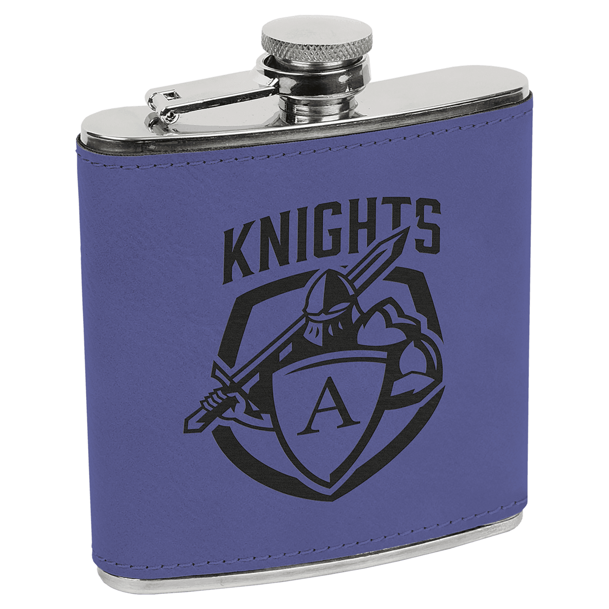 Purple Leatherette 6 oz. Flask