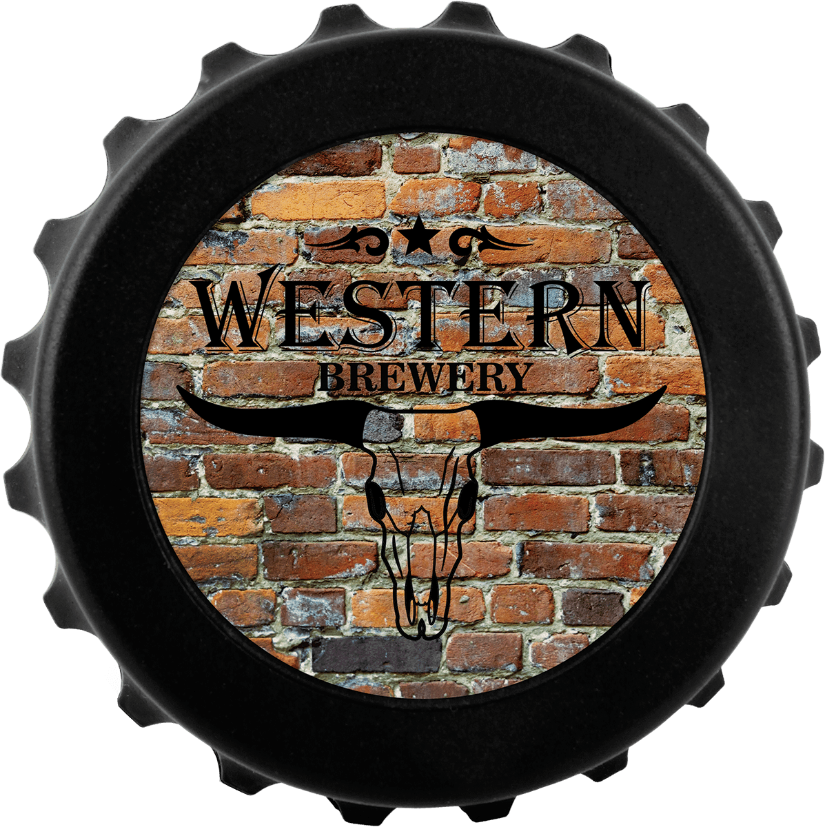 Black Magentic Bottle Cap Shaped Bottle Opener