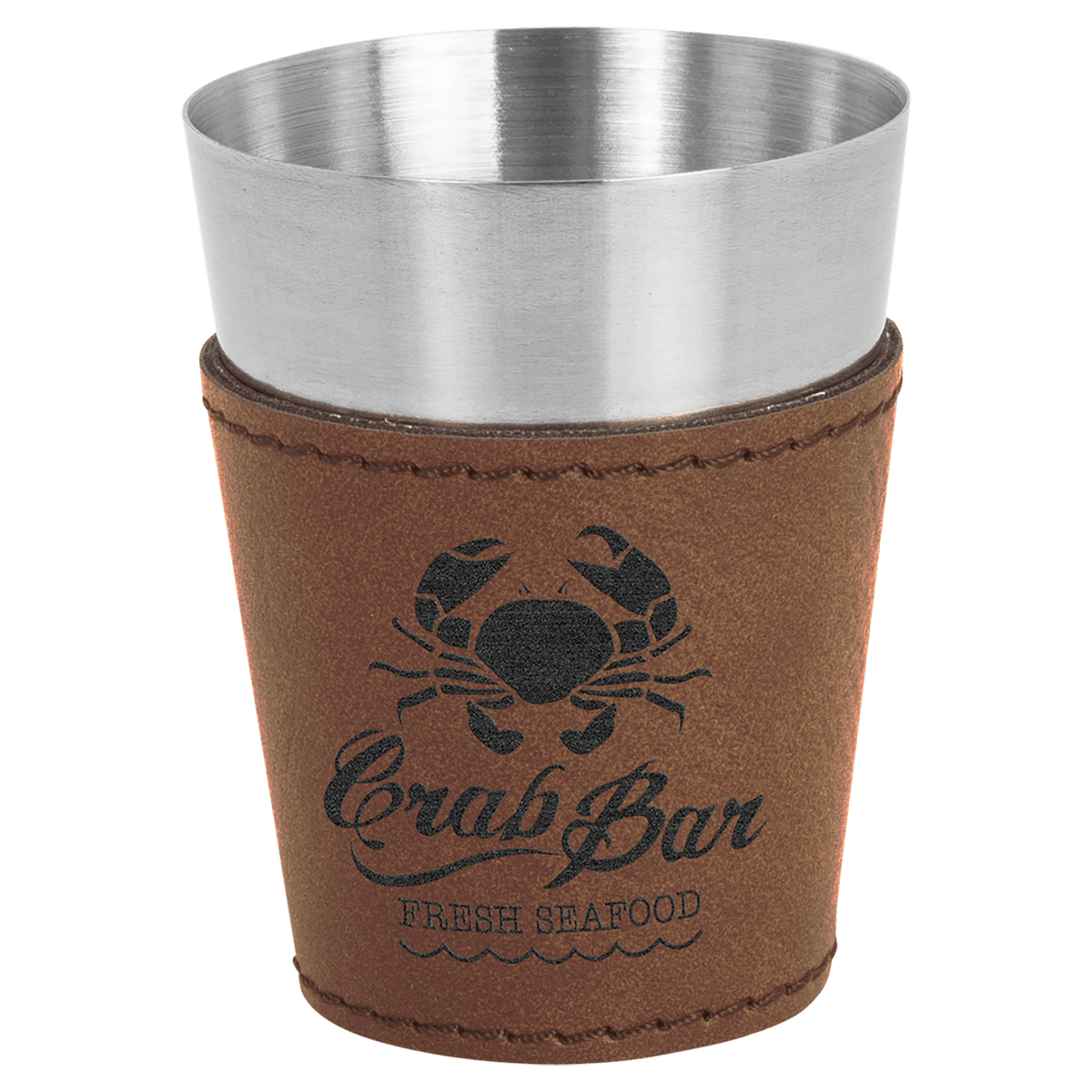 Dark Brown Leatherette Shot Glass