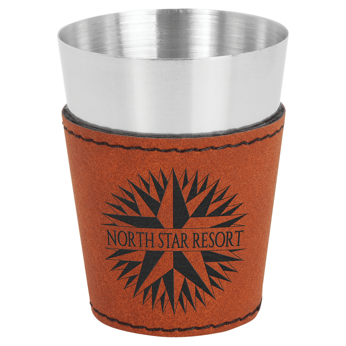 Rawhide 2 oz. Leatherette Wrapped Stainless Steel Shot Glass