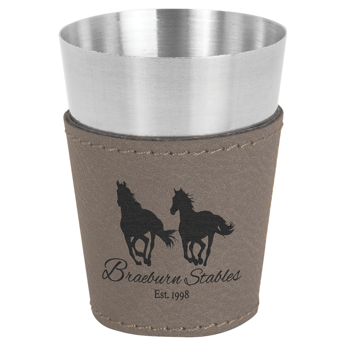 Gray Leatherette Shot Glass