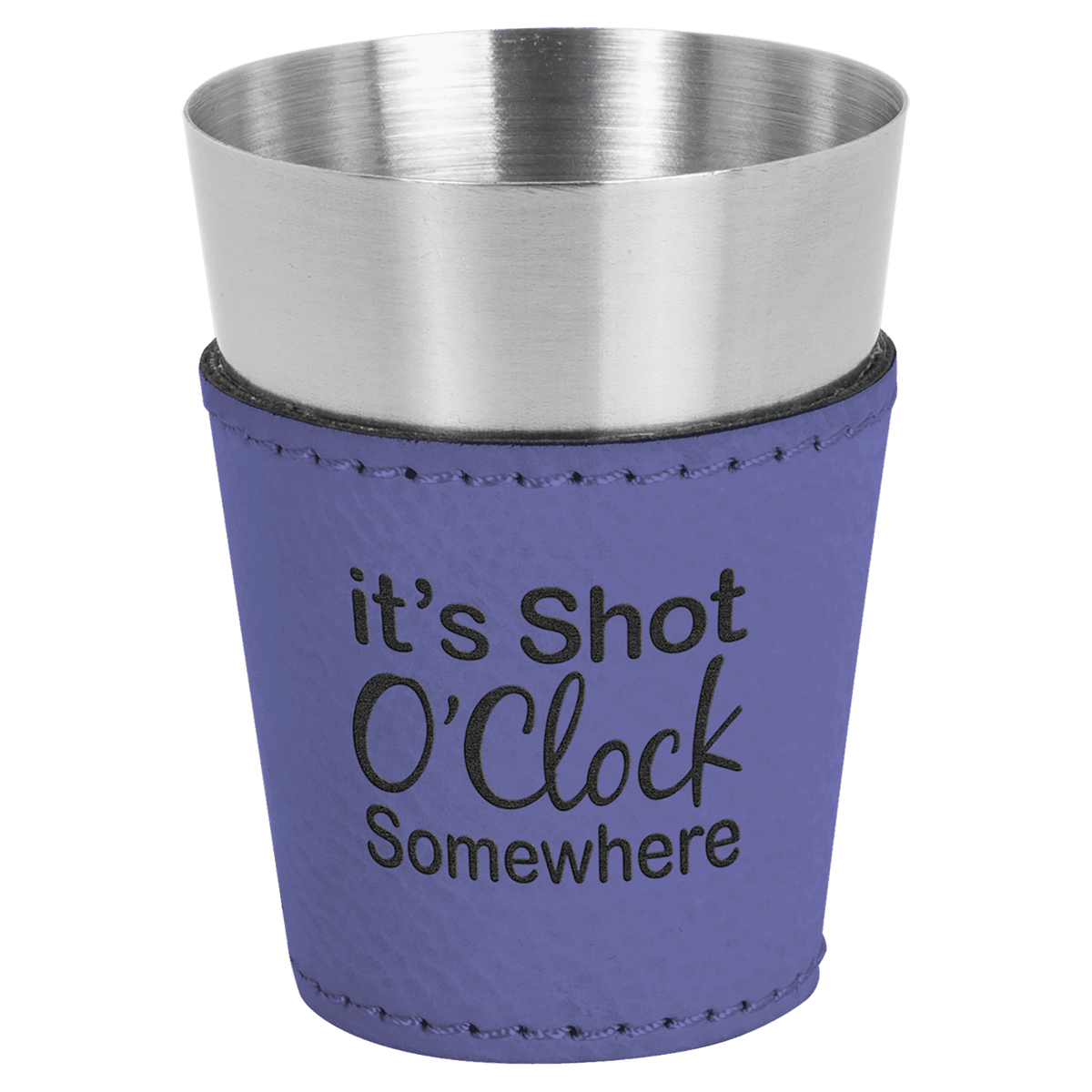 Purple 2 oz. Leatherette Wrapped Stainless Steel Shot Glass