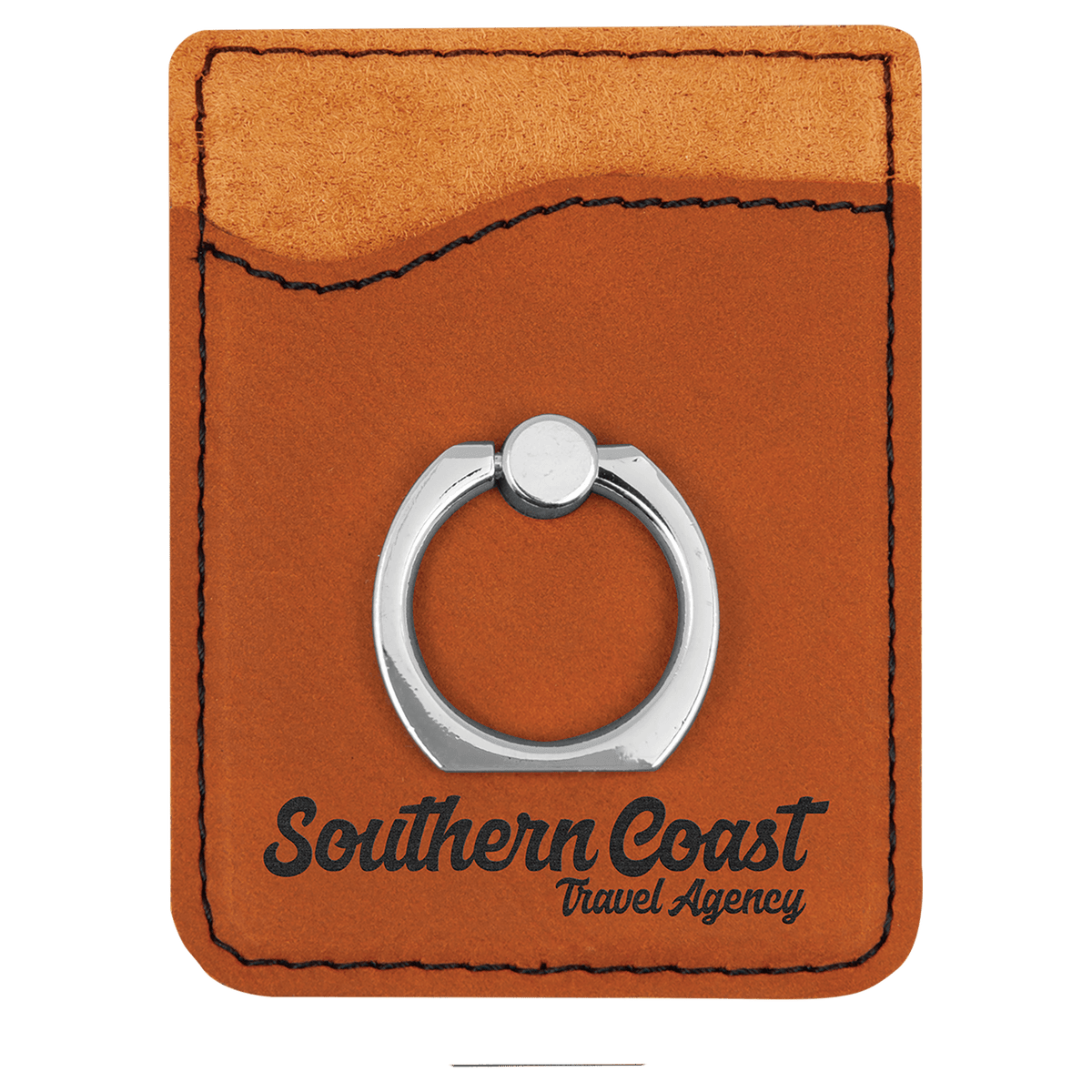 dawhide Leatherette Cell Phone Wallet with Silver Ring
