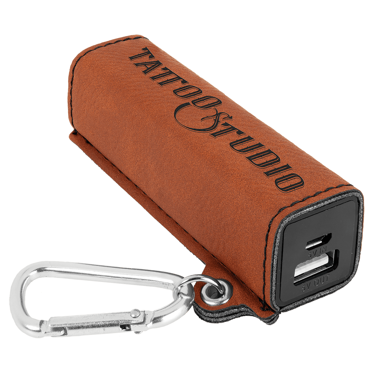 dawhide Laserable Leatherette 2200 mAh Power Bank with USB Cord