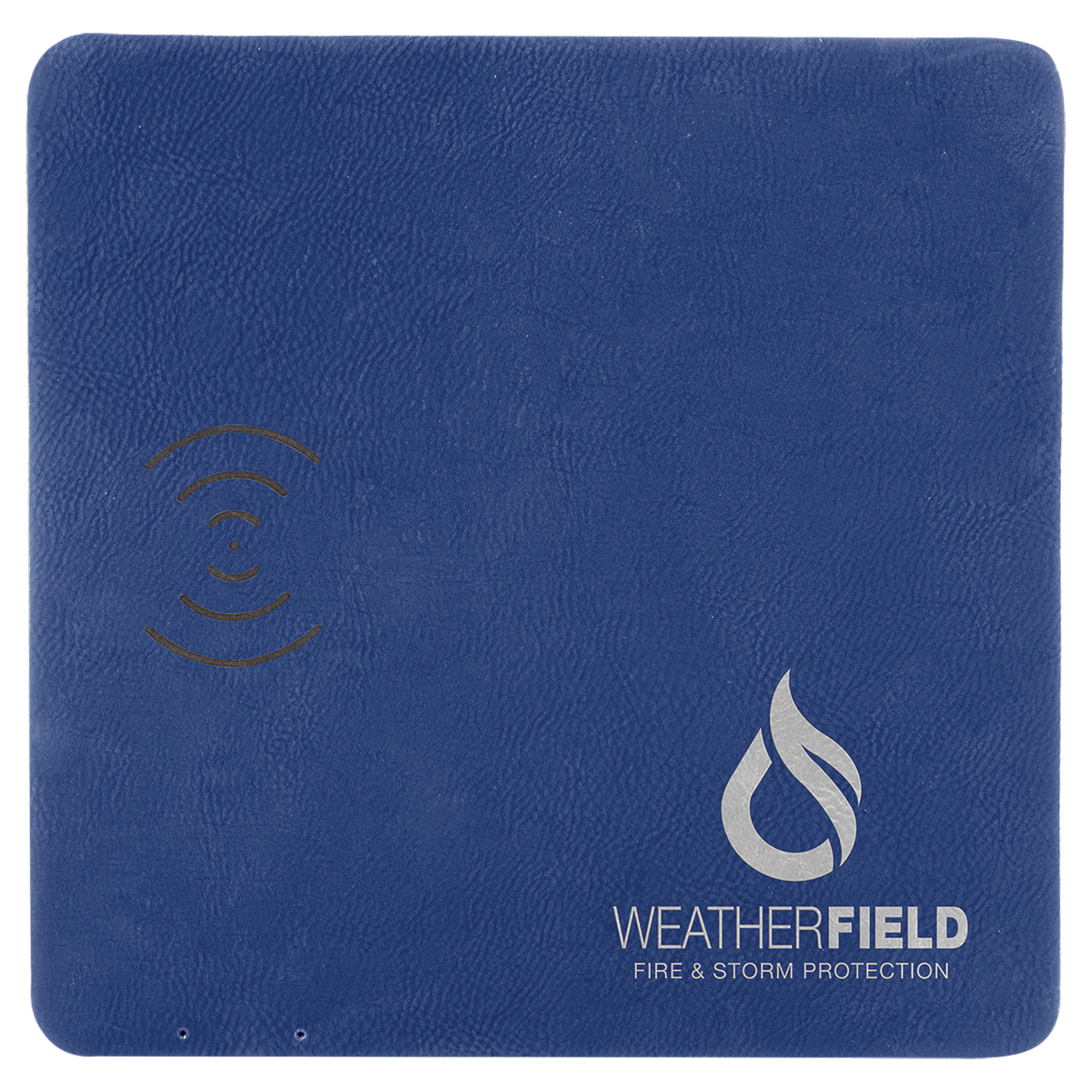 Blue/Silver Laserable Leatherette Phone Charging Mat