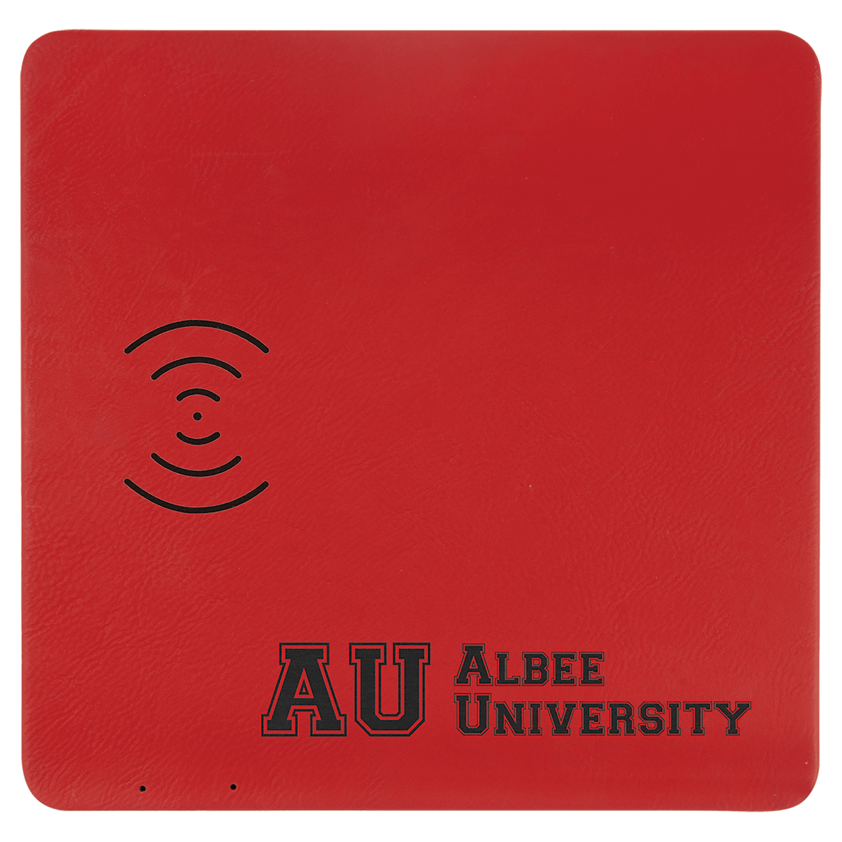 Red Laserable Leatherette Phone Charging Mat