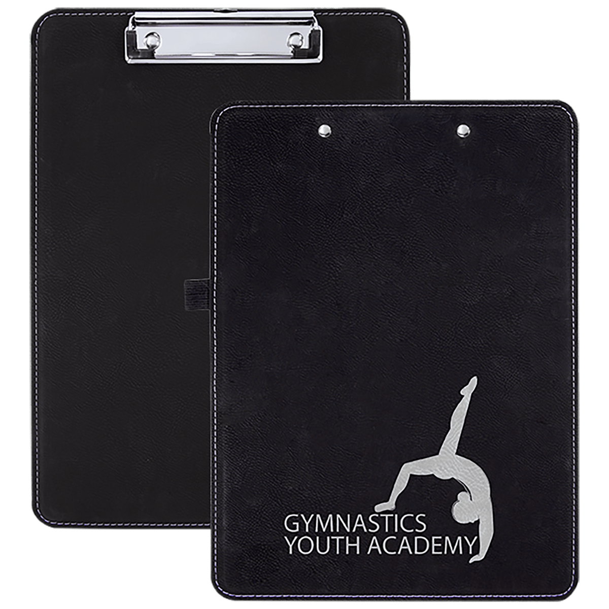 Black/Silver Laserable Leatherette Clip Board