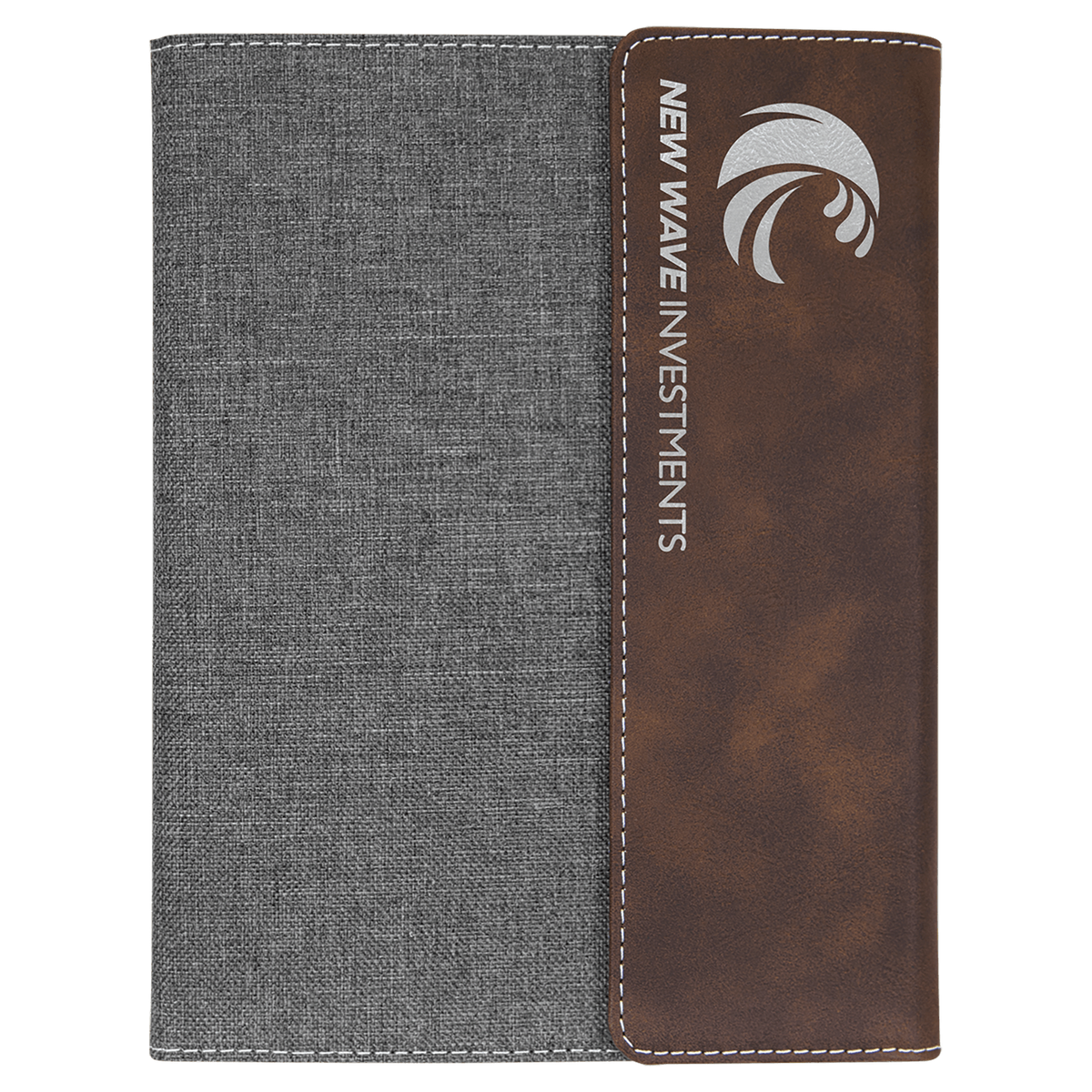 Rustic/Silver Lasered Leatherette with Black Canvas 7x9 Portfolio