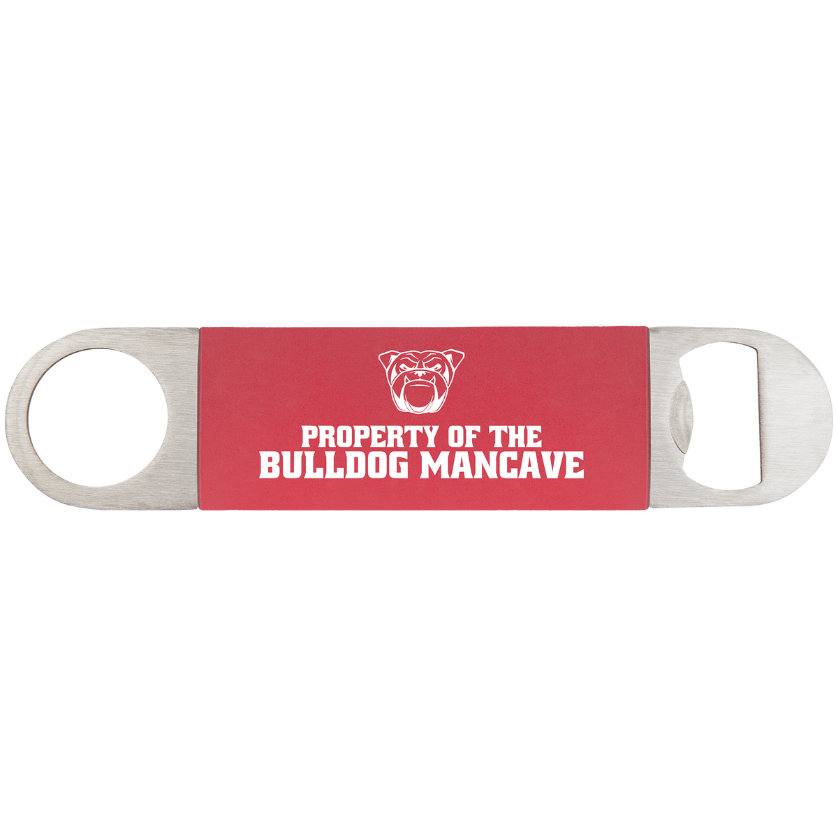 Red/White Bottle Opener with Silicone Sleeve