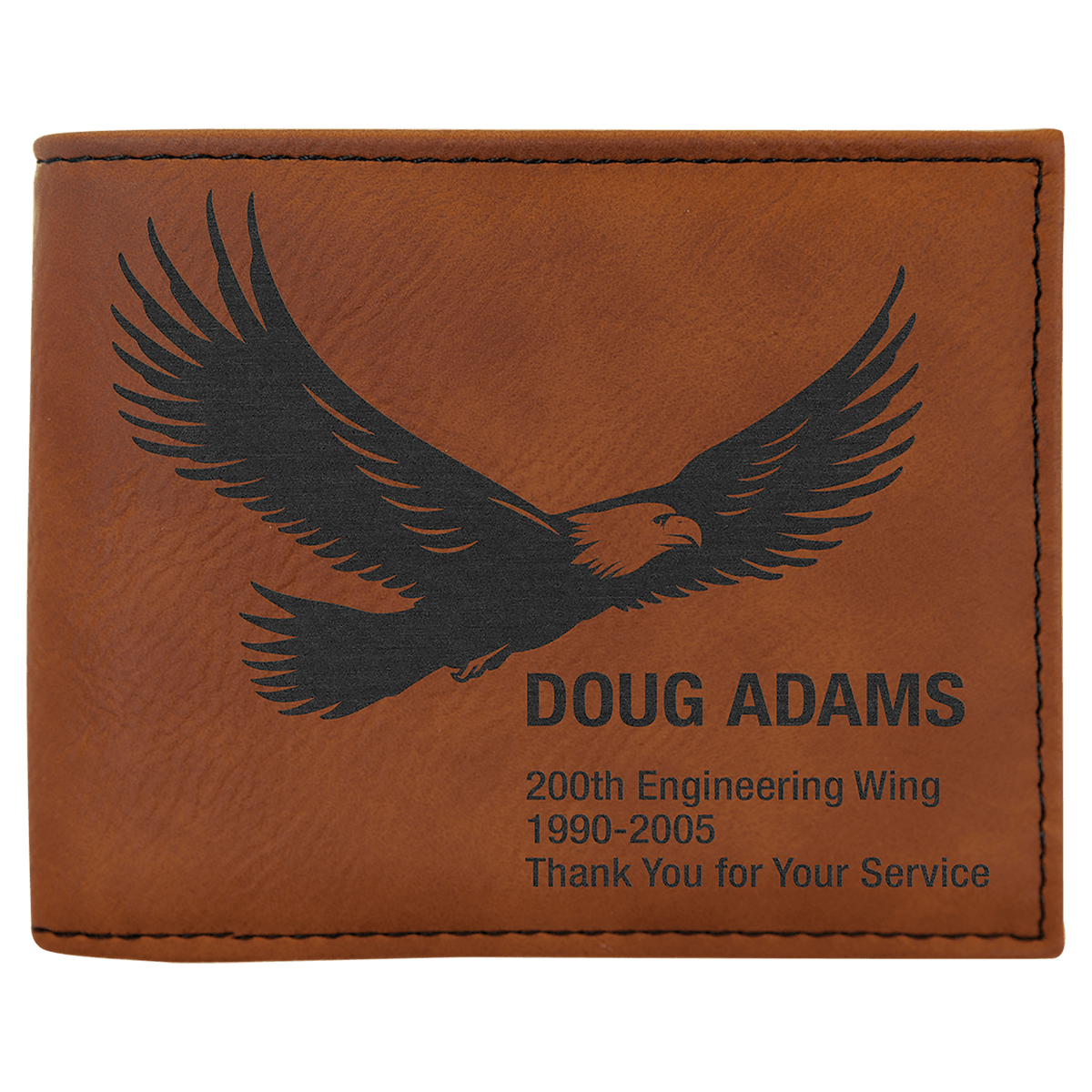 Rawhide Lasered Leatherette Bifold Wallet with ID Flip Display