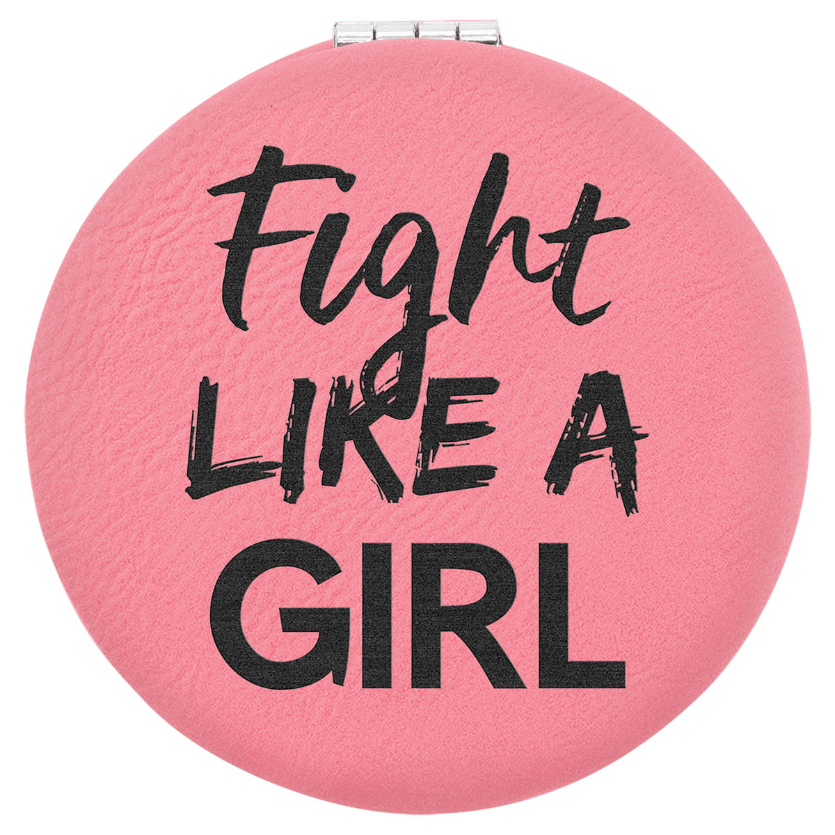 Pink Lasered Leatherette Compact Mirror