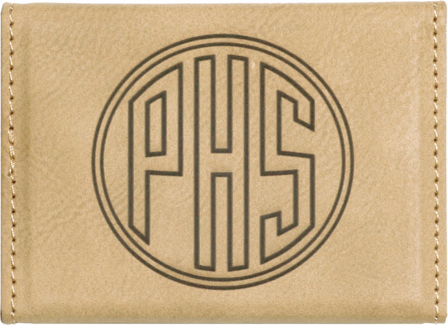 Light Brown Leatherette Hard Business Card Holder