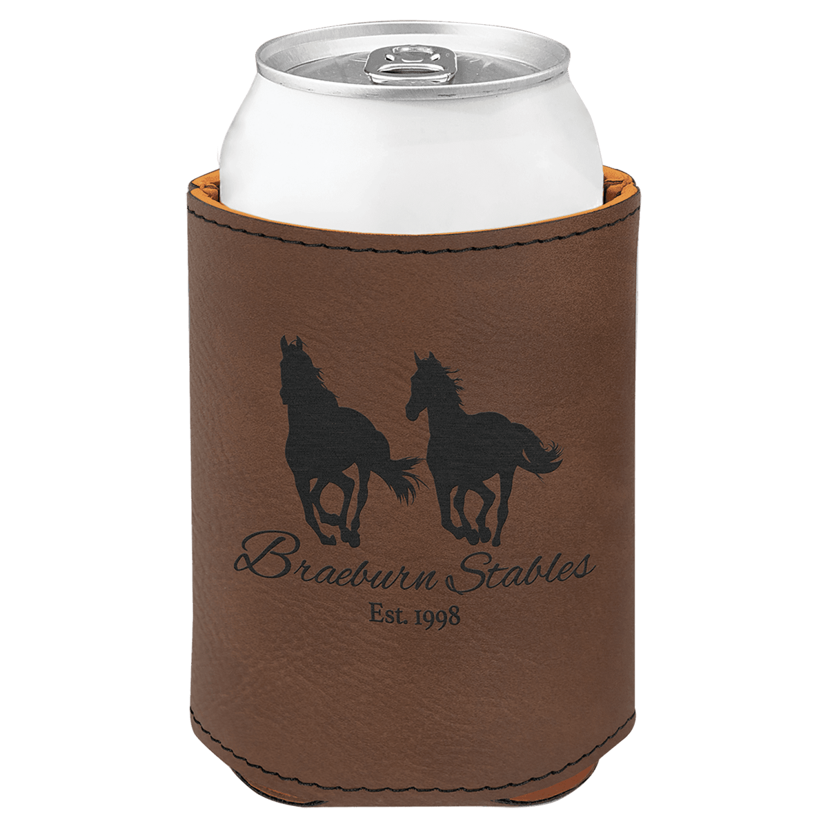 Dark Brown Leatherette Beverage Holder