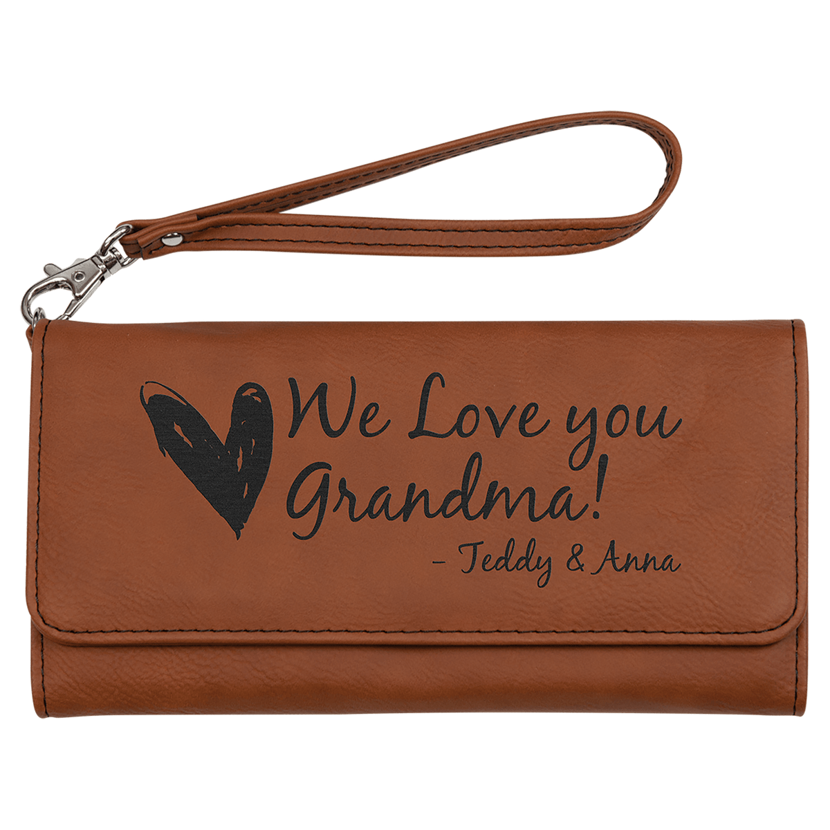 Rawhide Lasered Leatherette Wallet with Wrist Strap