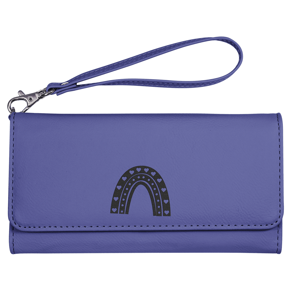 Purple Lasered Leatherette Wallet with Wrist Strap
