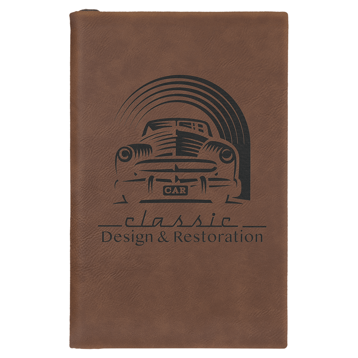 Dark Brown Lasered Leatherette Sketch Book with White Unlined Paper