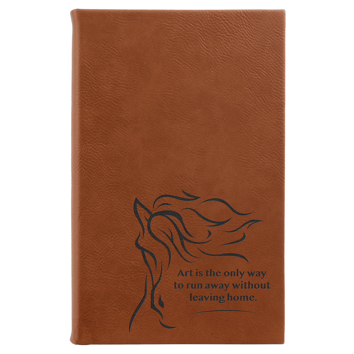 Rawhide Lasered Leatherette Sketch Book with White Unlined Paper
