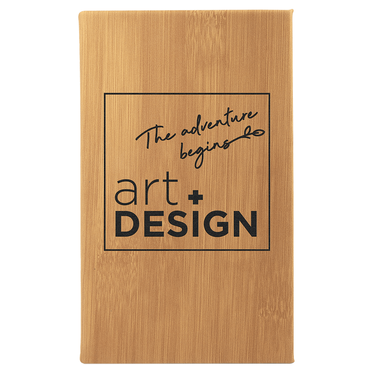 Bamboo Lasered Leatherette Sketch Book with White Unlined Paper