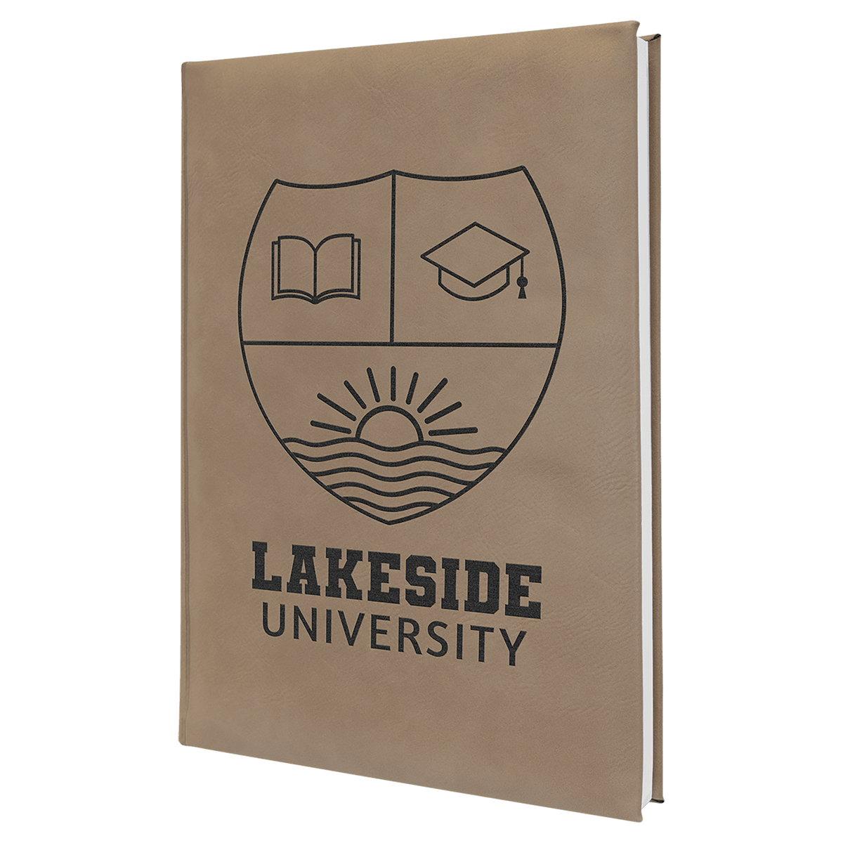 Light Brown Lasered Leatherette Journal with Lined Paper