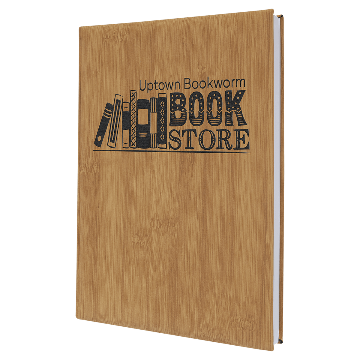 Bamboo Lasered Leatherette Journal with Lined Paper