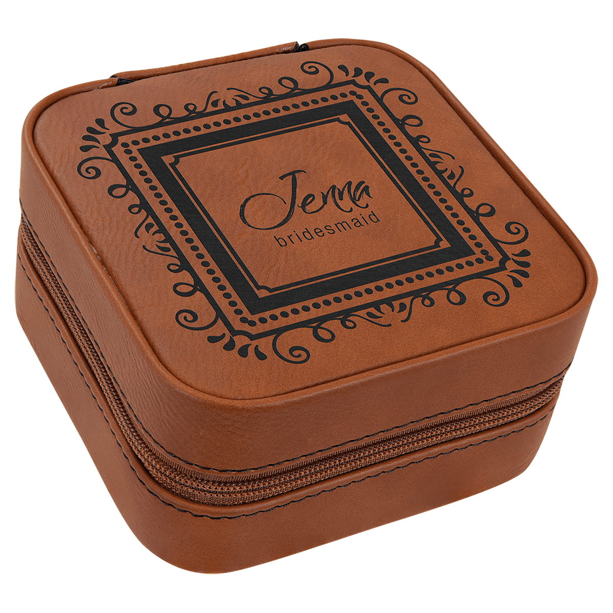 Rawhide Lasered Leatherette Travel Jewelry Box