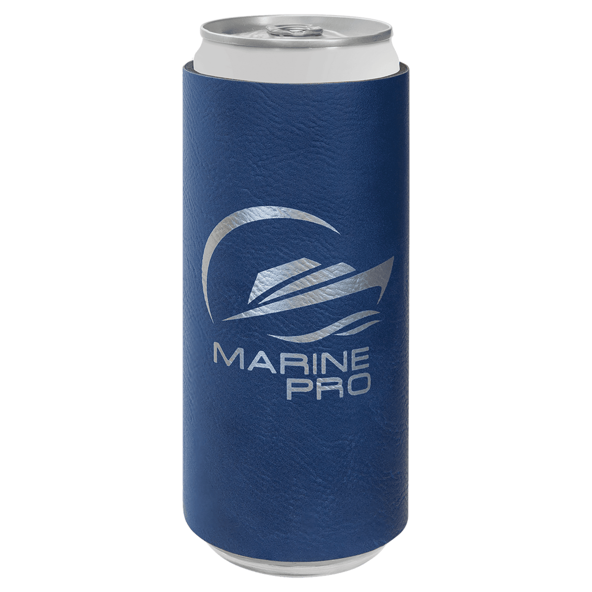 Blue/Silver Leatherette Slim Beverage Holder